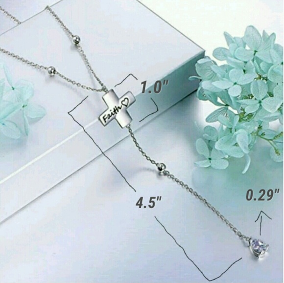 NEW LONG S925 FAITH,  LOVE "Y" NECKLACE - Picture 6 of 6